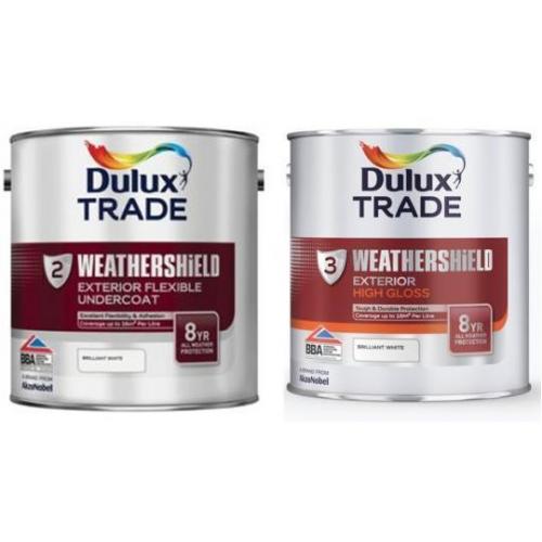 Dulux Trade Weathershield Pure White Exterior Undercoat & High Gloss