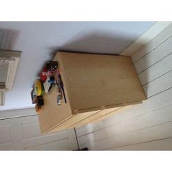 White stained oak chest of 3 drawers