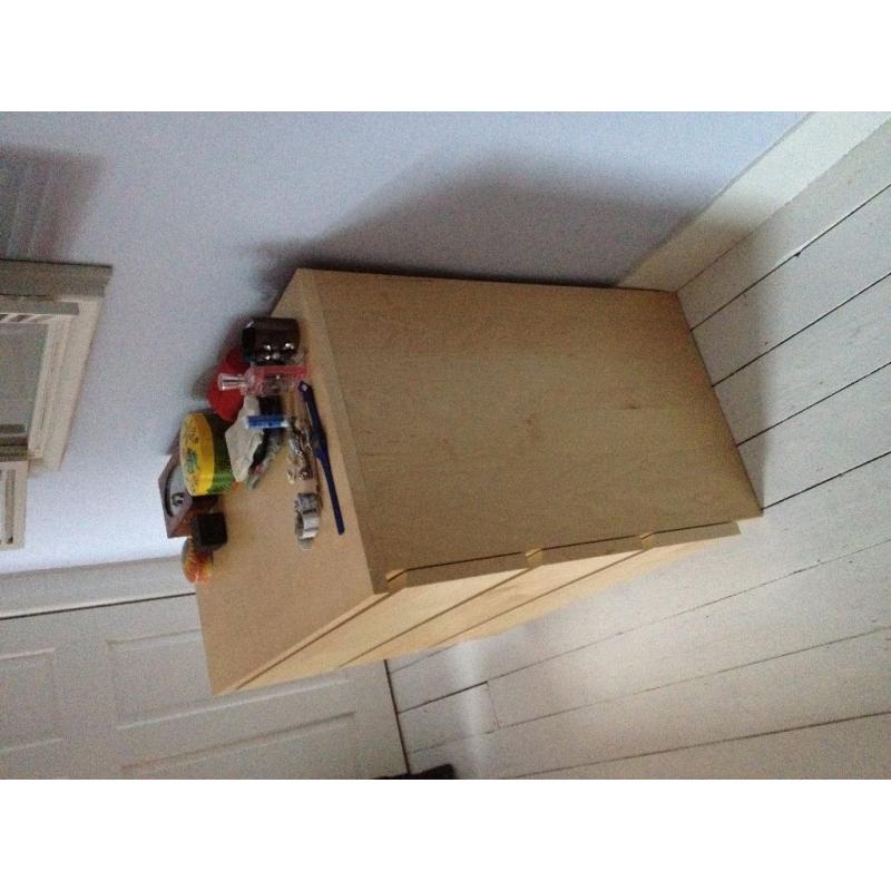 White stained oak chest of 3 drawers