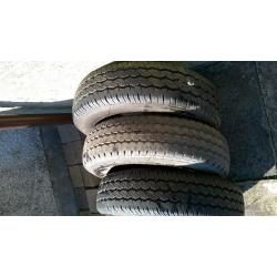 three like new van tyres or trailer