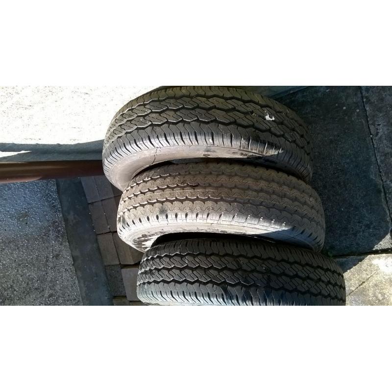 three like new van tyres or trailer
