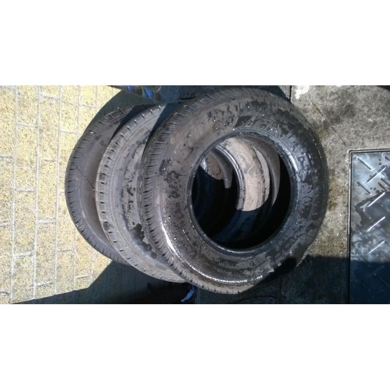 three like new van tyres or trailer