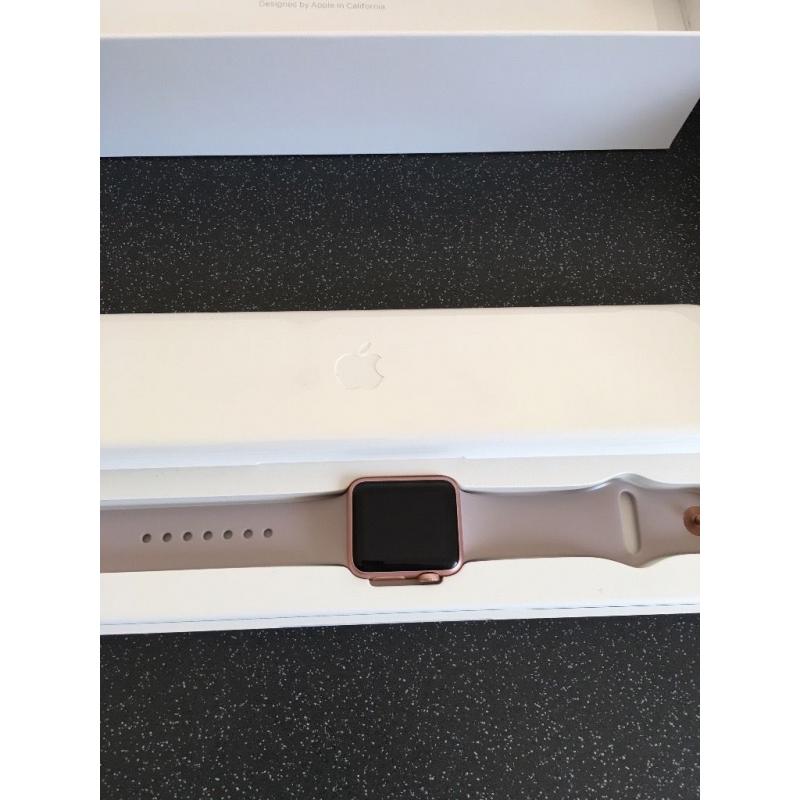 Apple Watch Sport 38mm rose gold. Like brand new worn once in perfect condition with no scratches