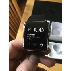 Apple Watch 42mm Stainless Steel Case Black Classic Buckle