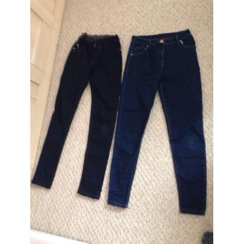 2 Pairs girls jeans, age 12