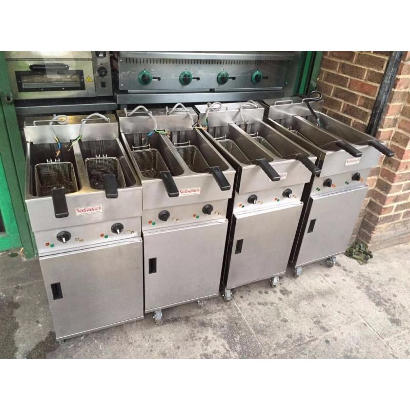 CATERING VALENTINE TWIN TANK FRYER CAFE KEBAB CHICKEN BBQ RESTAURANT TAKE AWAY FAST FOOD SHOP BAR