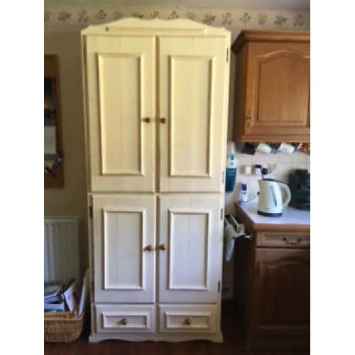 Solid Pine Painted/Distressed Cream Larder Cupboard