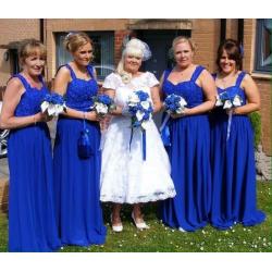 WEDDING DRESS PLUS 4xBRIDESMAID DRESSES