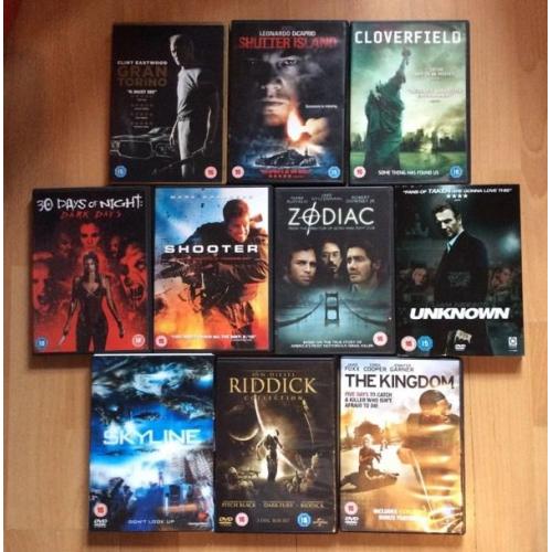 Job lot 10 DVDs horror/action/thriller (bundle #9)