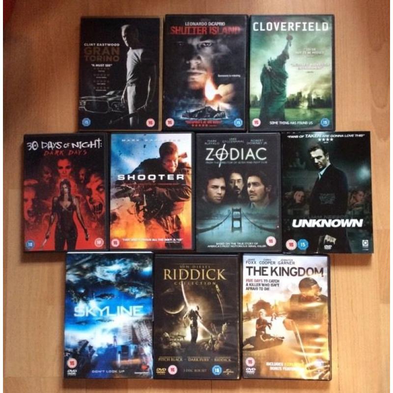 Job lot 10 DVDs horror/action/thriller (bundle #9)