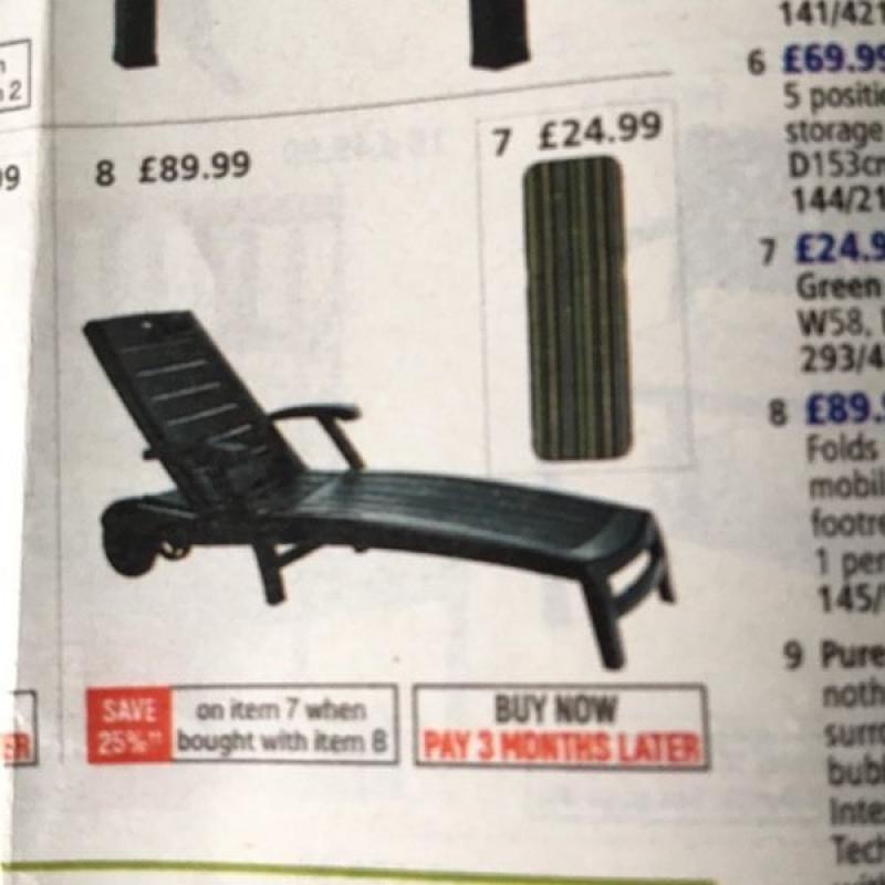 Sun Lounger with cover (pictured)