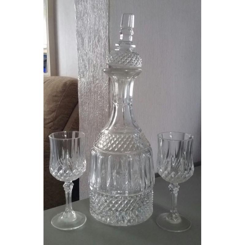 Brandy Decanter Crystral set used in good condition
