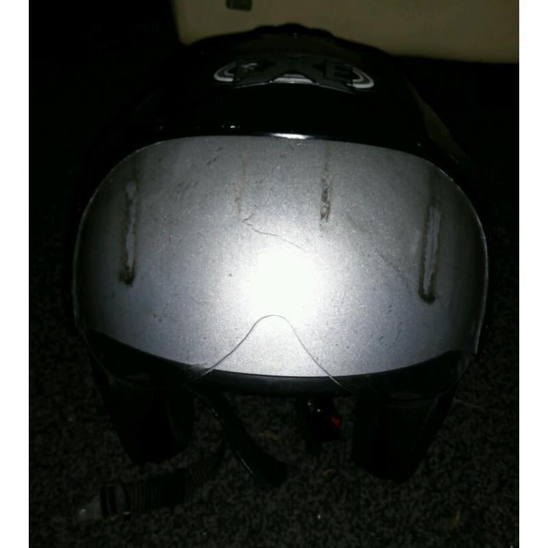 Well used motor bike helmet
