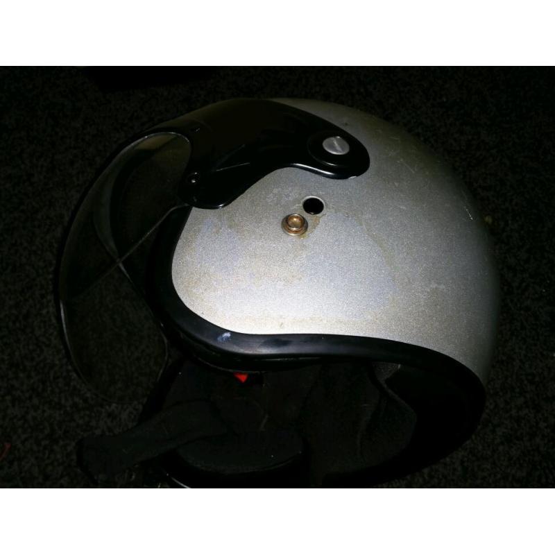 Well used motor bike helmet