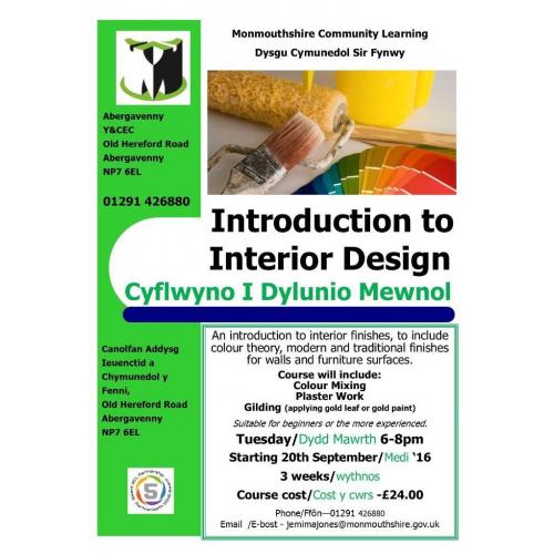 Introduction to Interior Design class in Abergavenny