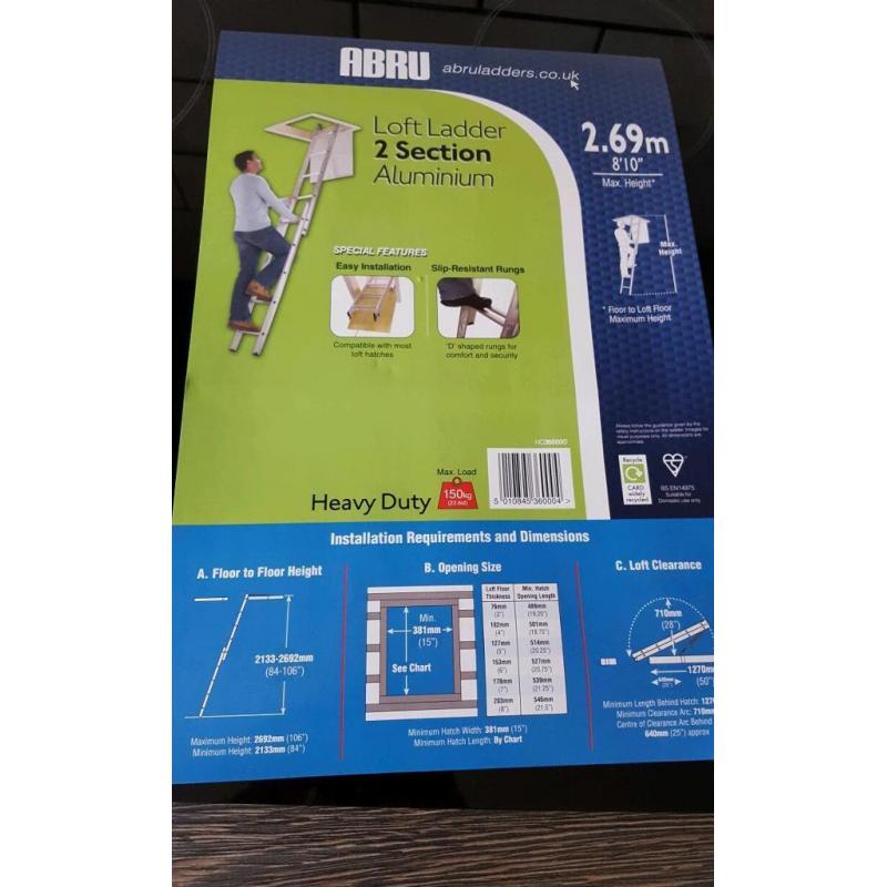 Brand new abru loft ladders. 2 section. 44.99 in argos
