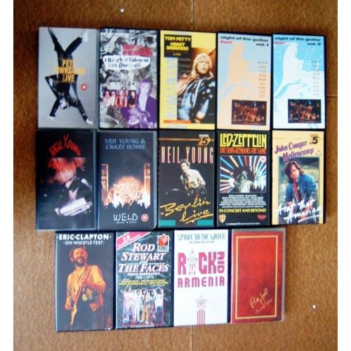 14 x Rock Music Videos - VGC - Zep-N.Young-Mellencamp-Petty-Townshend-Clapton-ETC