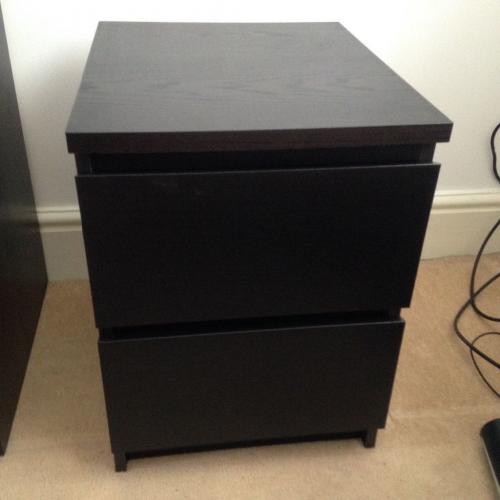 IKEA Malm 2 drawer chest black-brown