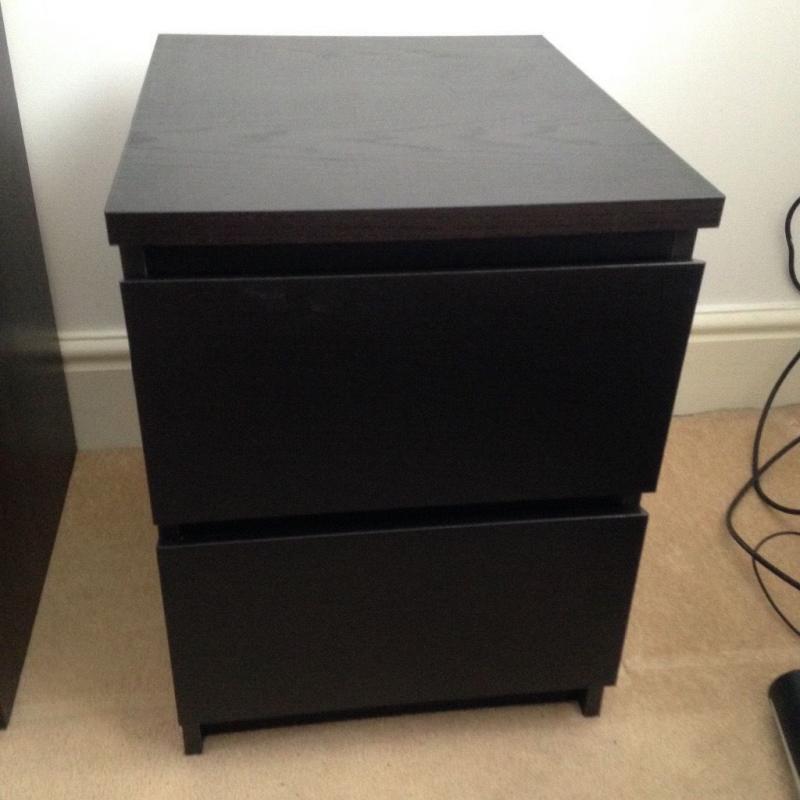 IKEA Malm 2 drawer chest black-brown