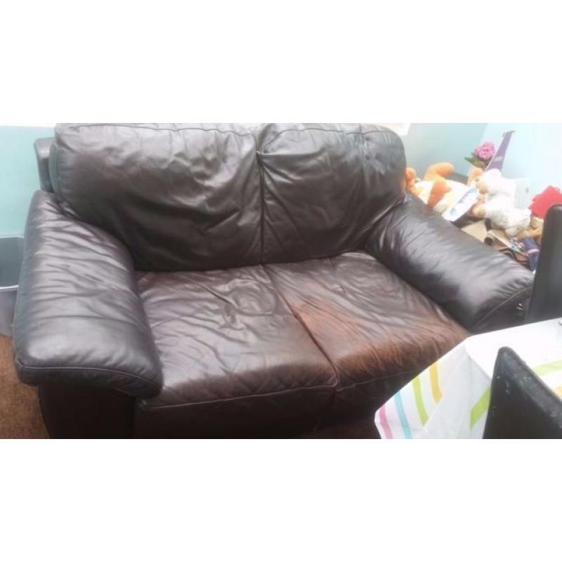 Free Brown Leather Sofa