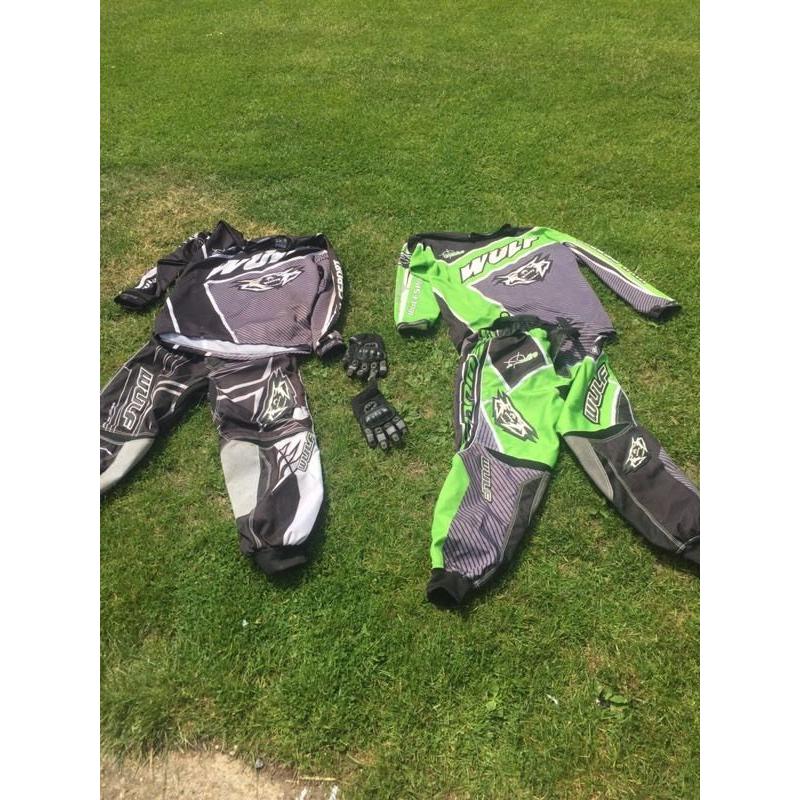 Wulf sport/ motocross kit and gloves