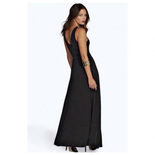 Ruby slinky crossover thigh split maxi dress