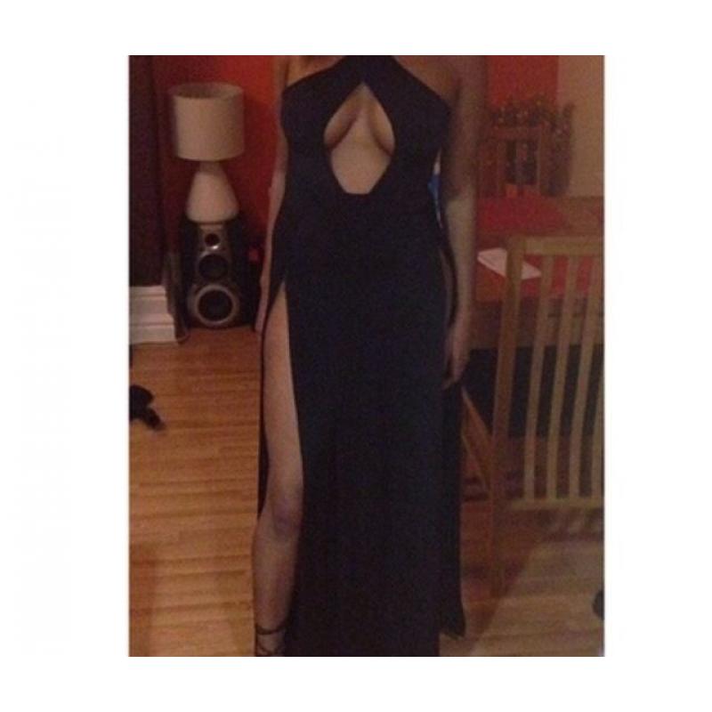 Ruby slinky crossover thigh split maxi dress