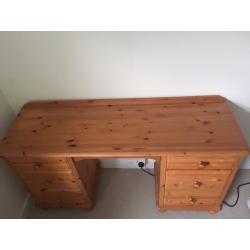 Pine dressing table/desk with drawers