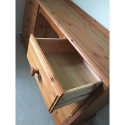 Pine dressing table/desk with drawers