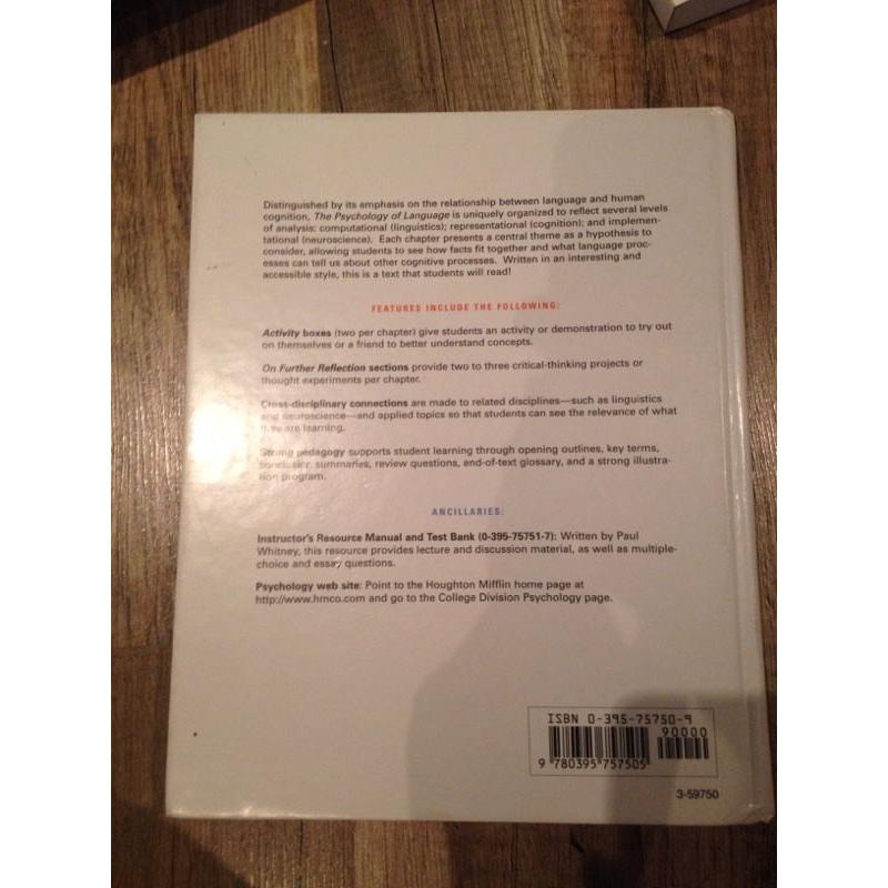 The Psychology of Language Whitney Psychology Textbook