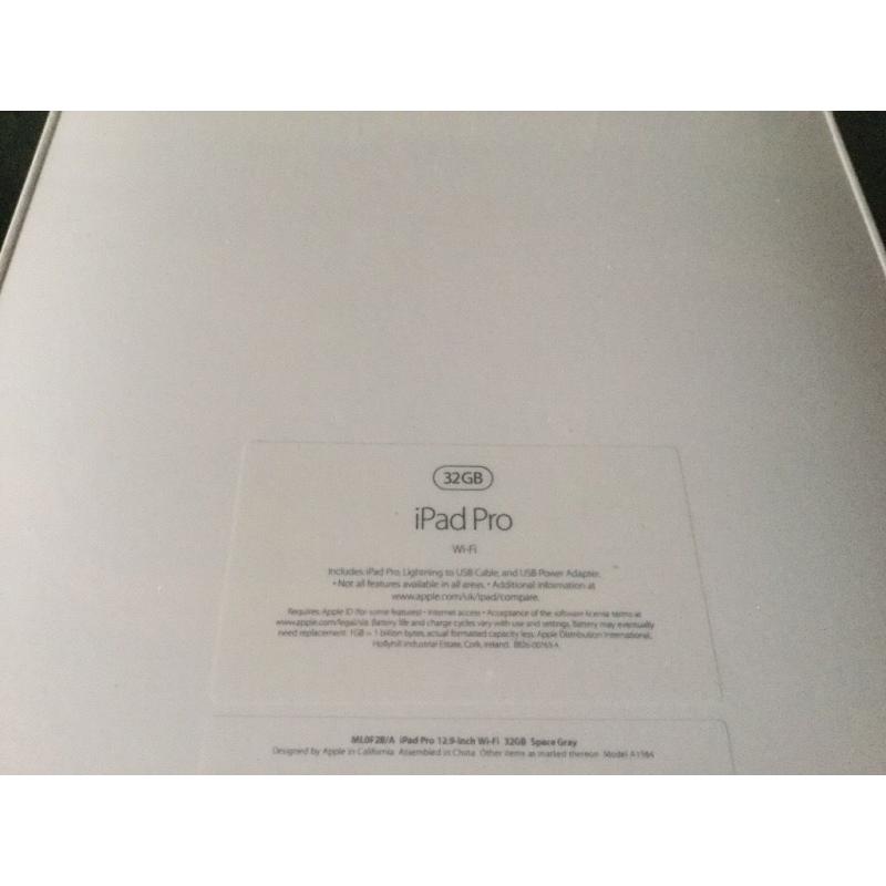 Apple iPad PRO 32GB 12.9 wifi BRAND NEW SEALED full 12 mths warranty ideal gift