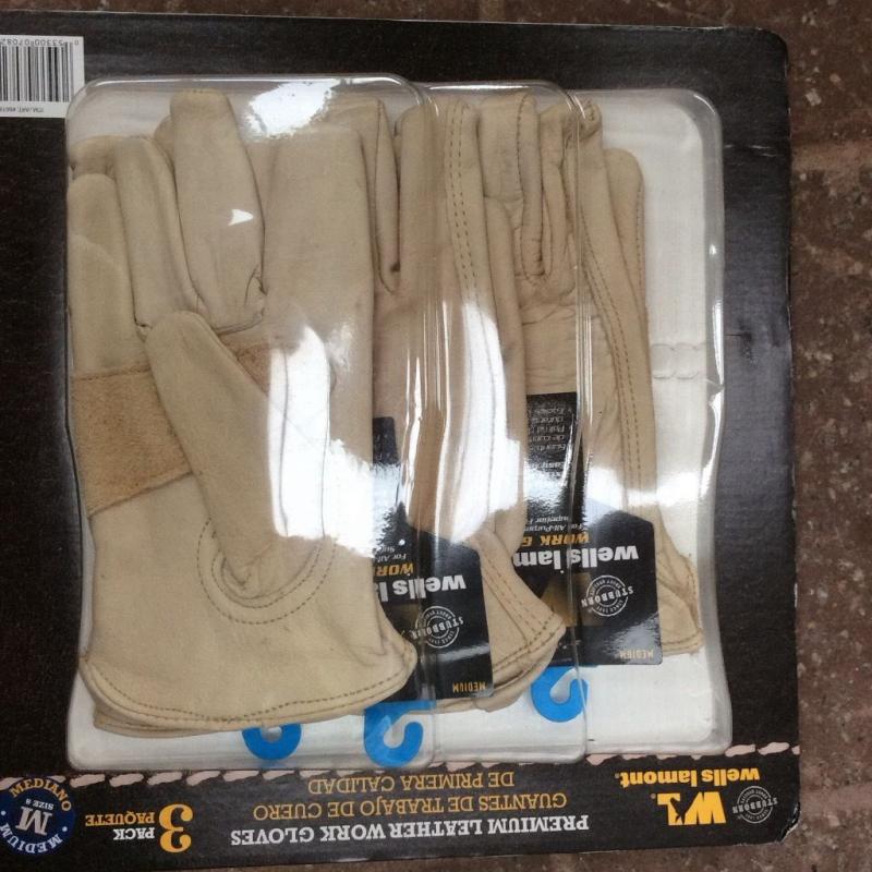 Wells Lamont Premium Leather Work gloves brand new multipack of 3