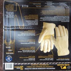 Wells Lamont Premium Leather Work gloves brand new multipack of 3