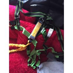 Safety harness with lanyard