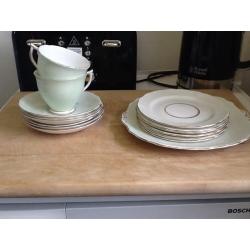 Melba stamped vintage tea cup set with plates