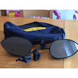 Nearly new (used once) Milenco Aero Twinpack Towing Mirrors - Flat Glass