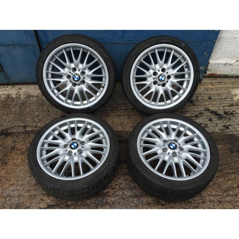 BMW E46 3 Series MV1 18" Alloy Wheels Genuine Staggered Set 8J & 8.5J - 5x120
