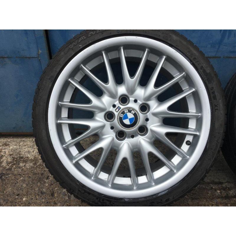 BMW E46 3 Series MV1 18" Alloy Wheels Genuine Staggered Set 8J & 8.5J - 5x120