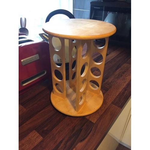 Wooden spinning spice rack.