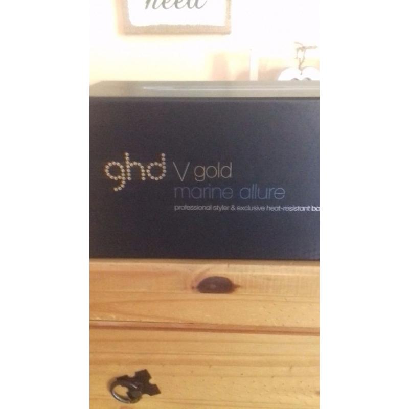 Ghd v gold hair straightners brand new sealed in a box with heat ristant bag