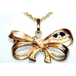 DAZZLING 9CT GOLD CEYLON SAPPHIRE & DIAMOND NECKLACE GREAT DESIGN MADE IN ITALY FULLY HALLMARKED J4U