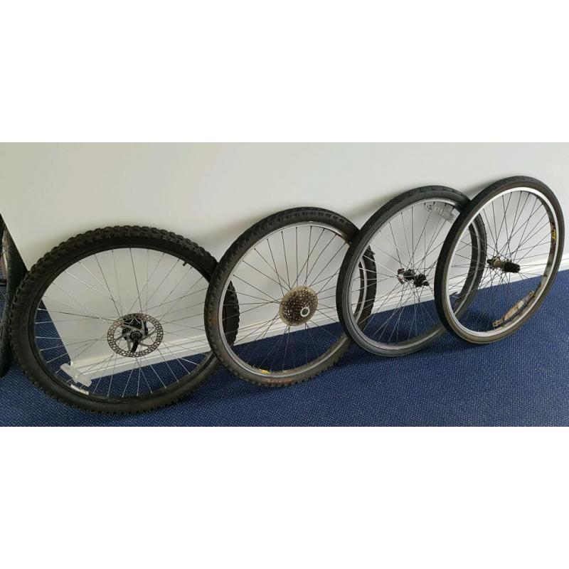4 x 26" mtb wheels and tyres