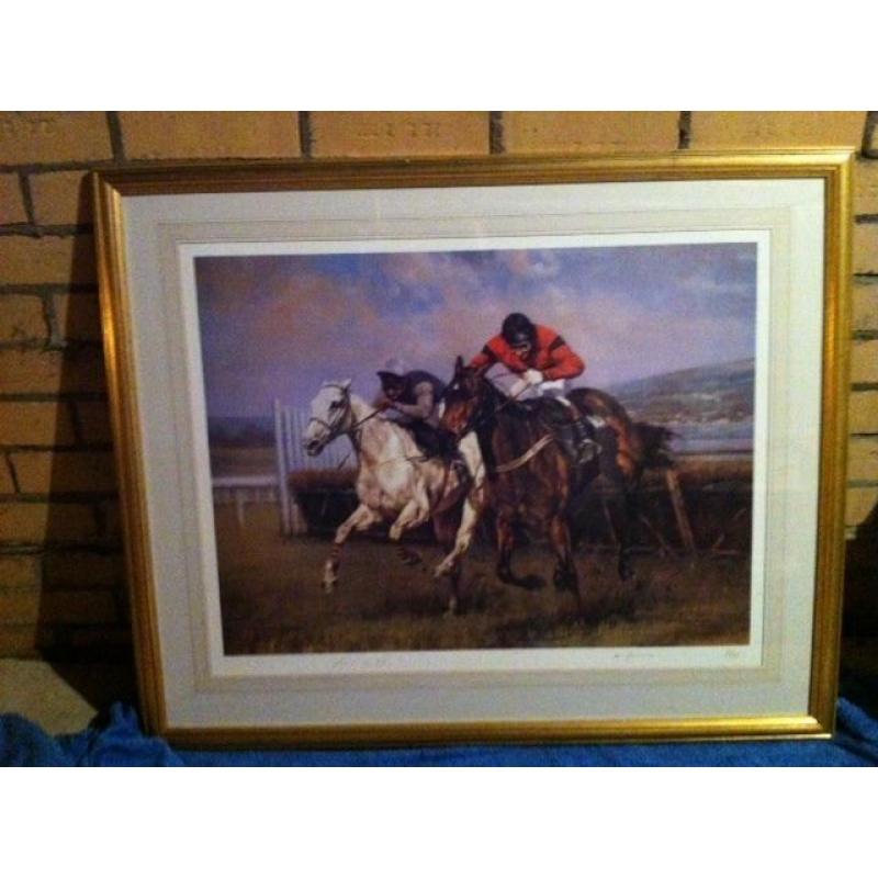 Rare Framed Graham Isom Ltd Edition 173/500 Racing Print Signed by Jonjo O'Neill & Artist