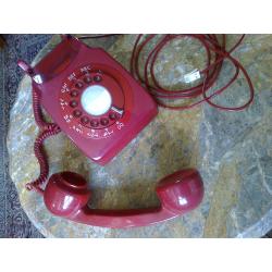 Vintage RED Rotary Dial GPO TELEPHONE - MODEL 746 GNA