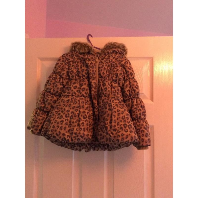 Girls leopard print coat from next