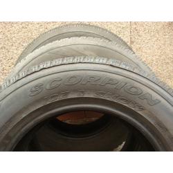 Pirelli Scorpion 235x65x17 X 4 + 1x Continental 4X4 Contact