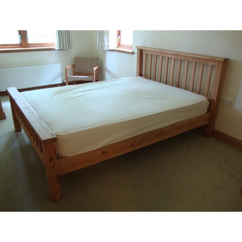 Wooden framed five foot double bed