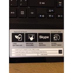 ACER Aspire E14 TOUCHSCREEN, core i3 laptop, 1 TB HDD