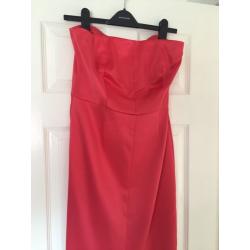 Strapless coral satin dress size 12