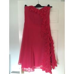 Coast strapless chiffon coral dress